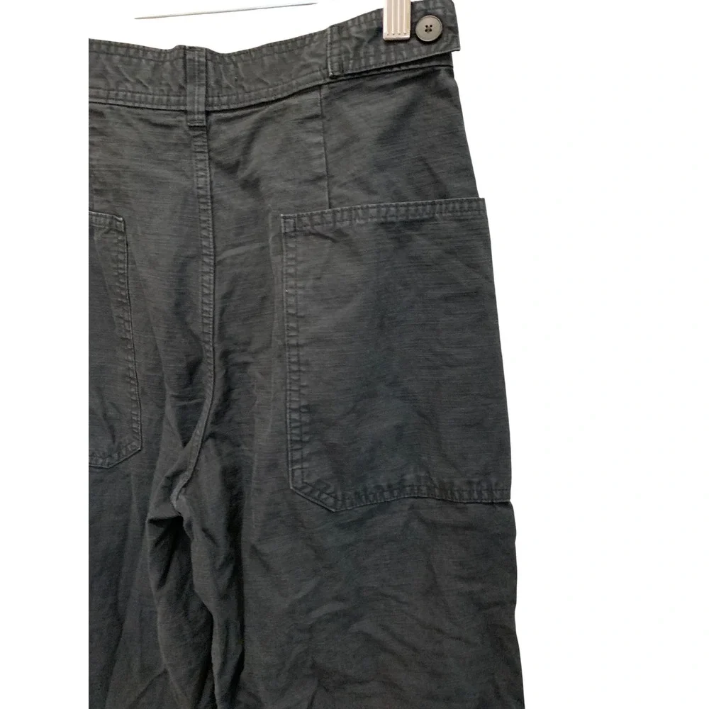Everlane Fatigue Barrel Pants Womens 2 Black Organic Cotton Linen Utility